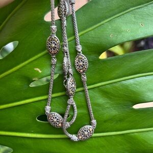 JOHN HARDY Sterling Silver & 18K Gold 2 tone Jaisalmer Dots Station Necklace 36